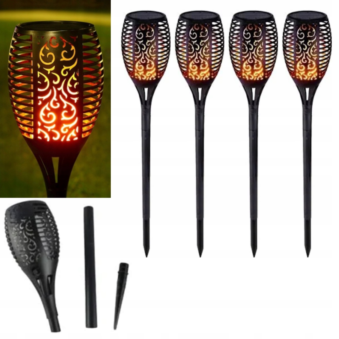 4× Solárna lampa Steal Home, čierna, 78 cm, 1 ks.